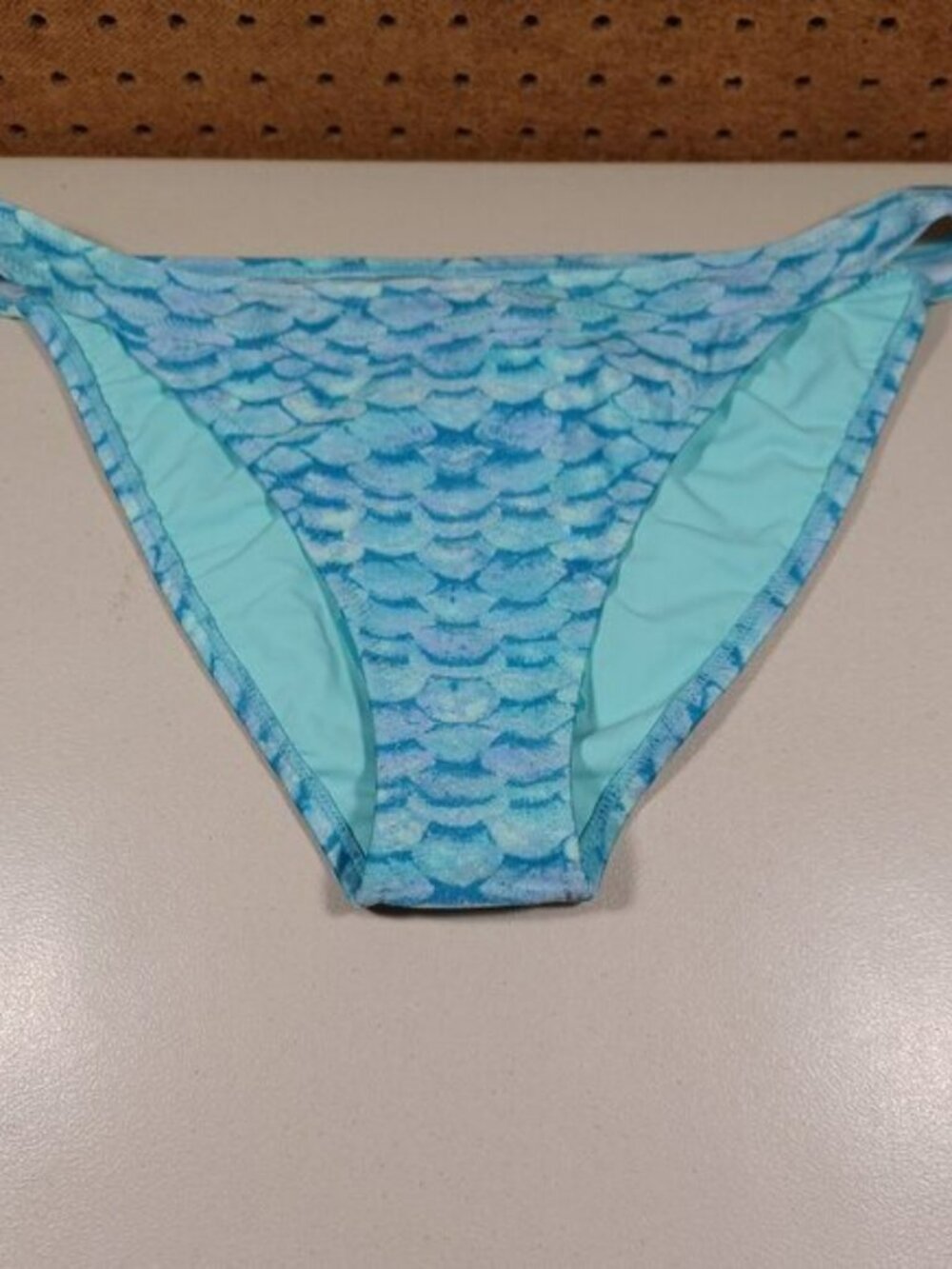 Letarte womens blue an teal bikini swim bottoms L NWT